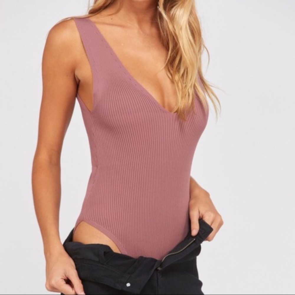 V-Neck Ribbed Bodysuit